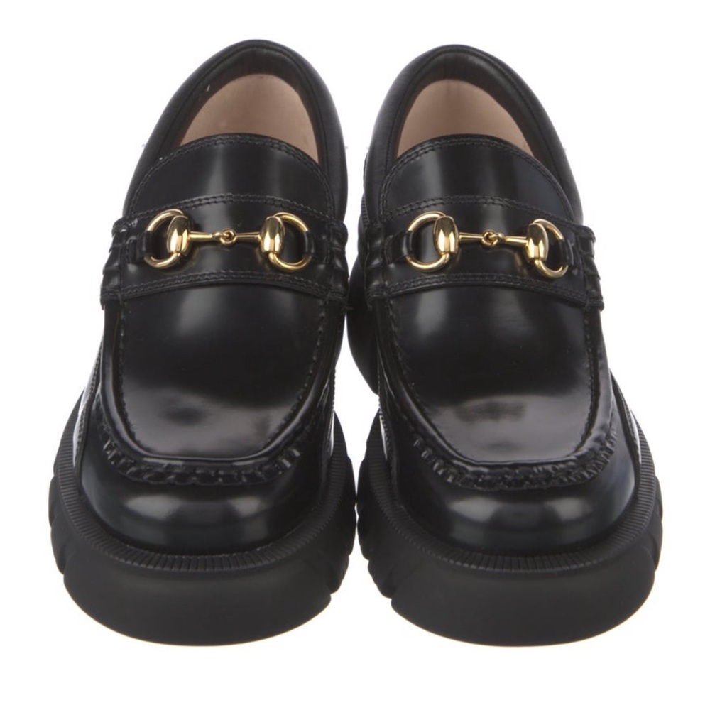 Gucci Leather Lug Sole Loafers - Picture 2 of 5
